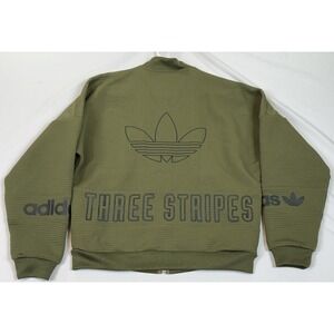 Adidas Originals Bomber Jacket Small Green Three Stripes Trefoil Unisex AY6702